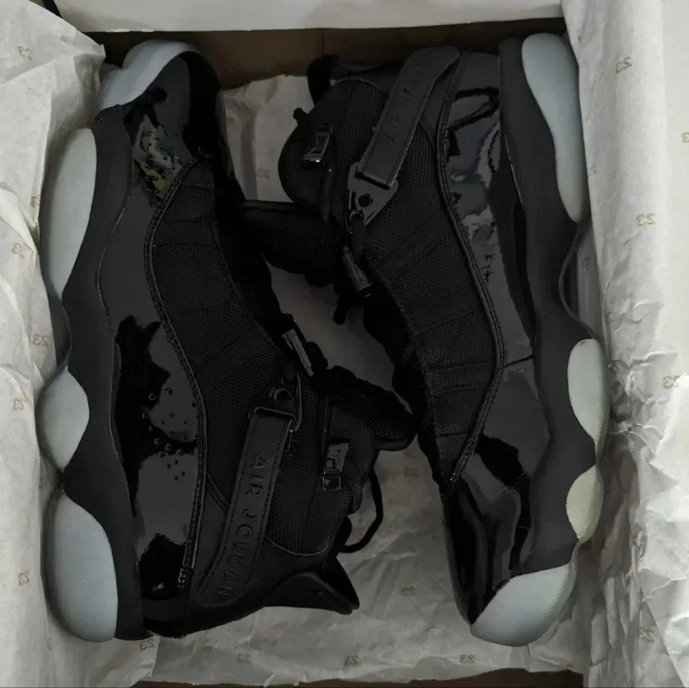 Men's Jordan 6 Rings Black-White Noir